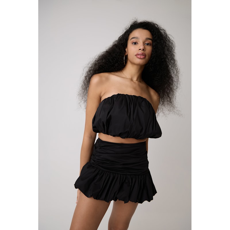 Thumbnail of Bonnie Black Ruche Mini Skirt image