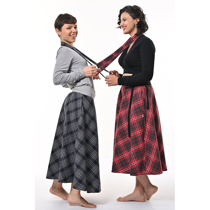 Thumbnail of Bonnie Midi Skirt In Red Tartan image