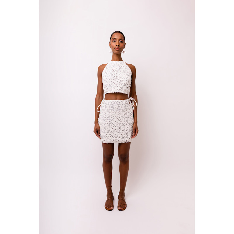 Thumbnail of Bonnie White Crochet Halter Top image