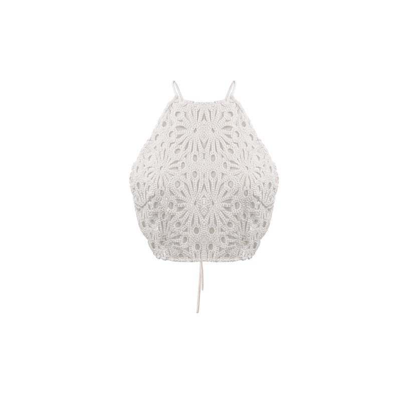 Thumbnail of Bonnie White Crochet Halter Top image