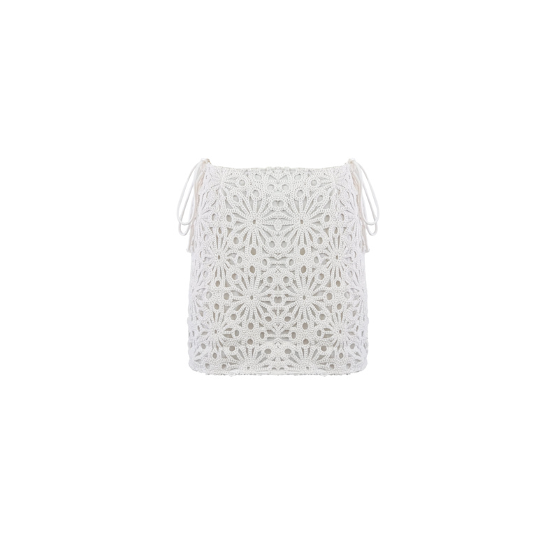Thumbnail of Bonnie White Crochet Mini Skirt image