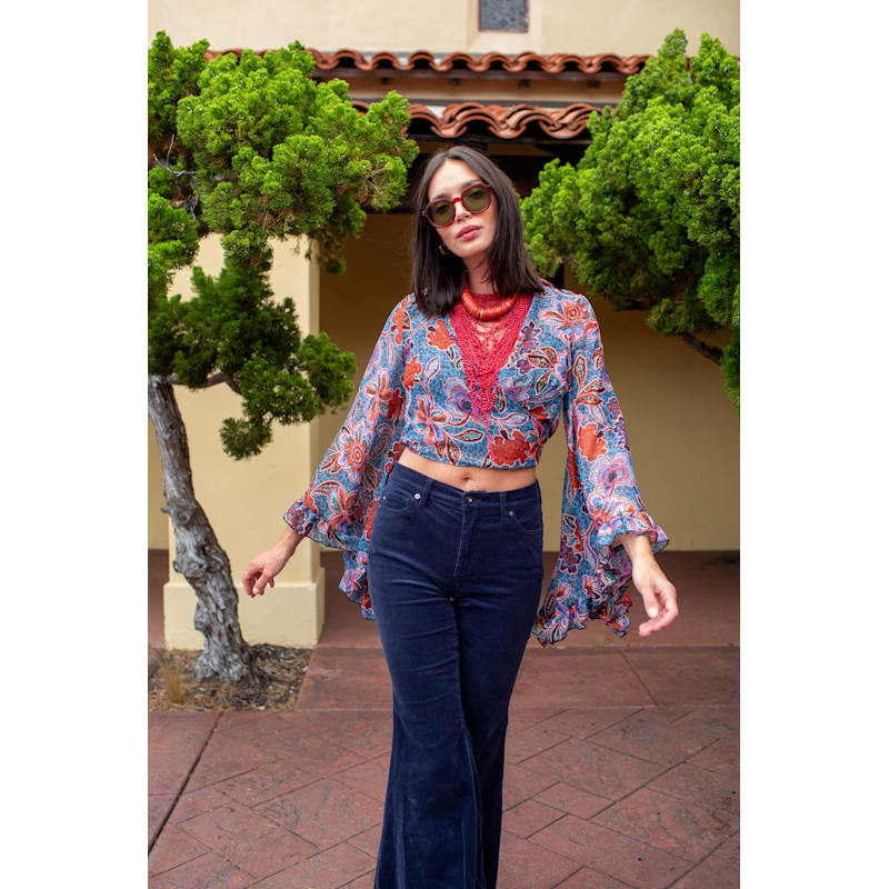 Thumbnail of Boogie Muse Wrap Top In Aurora Botanica image