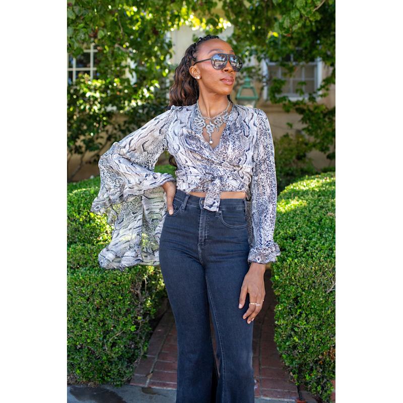 Thumbnail of Boogie Muse Wrap Top In Python image