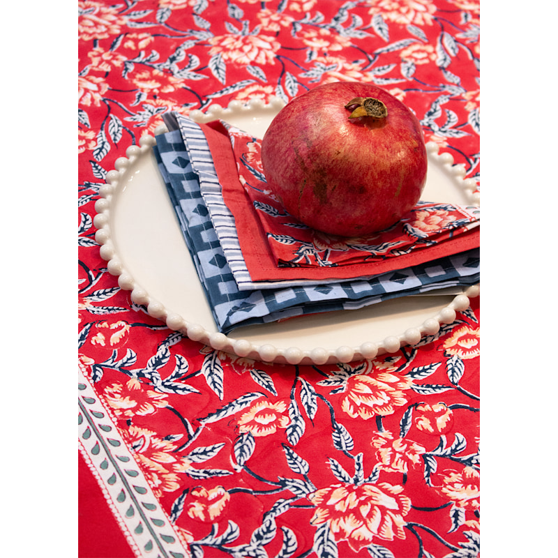 Thumbnail of Bordered Place Mat  Cotton Red One Size- Red image