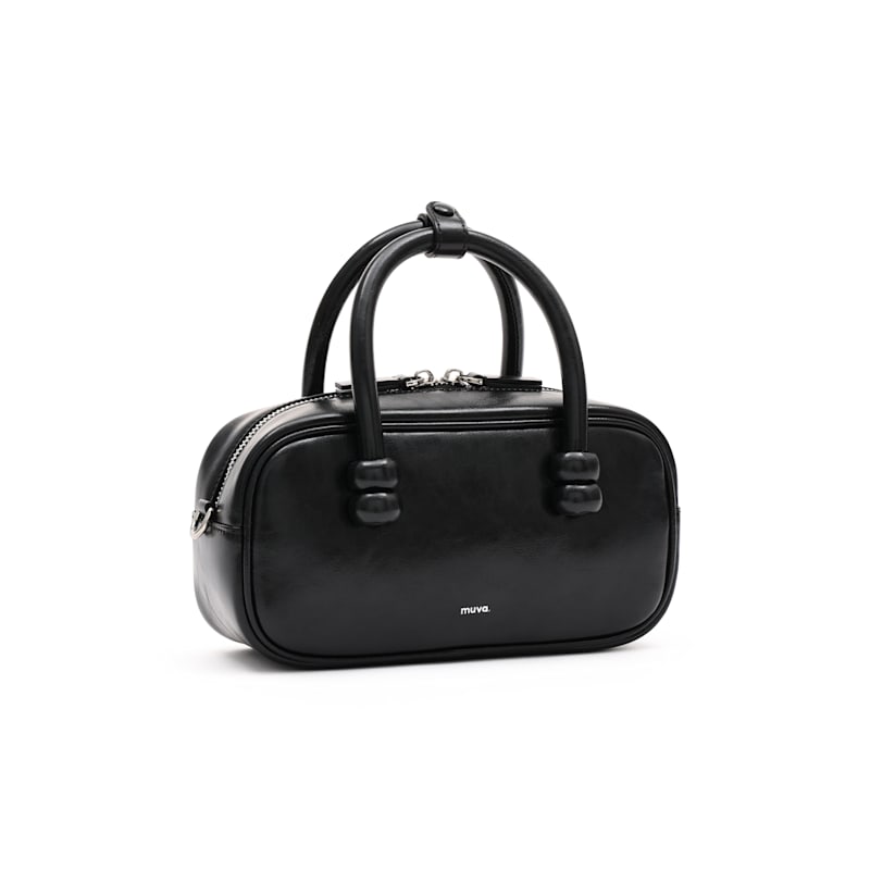 Boston Black Leather Crossbody Rectangle Bag | AMY LYNN | Wolf & Badger