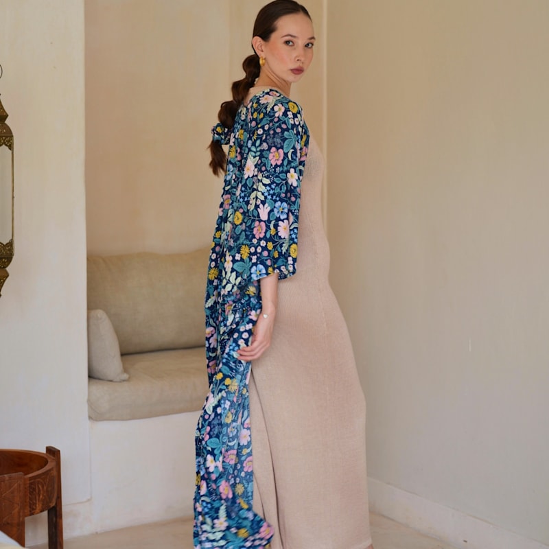 Thumbnail of Botanical-Print Travel Kimono Duster image