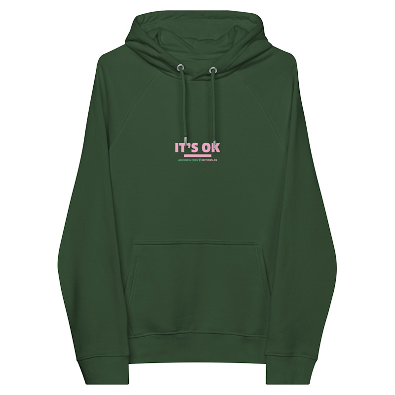 Thumbnail of Bottle Green Five It's Ok Editions Organic Cotton Hoodie - Women image