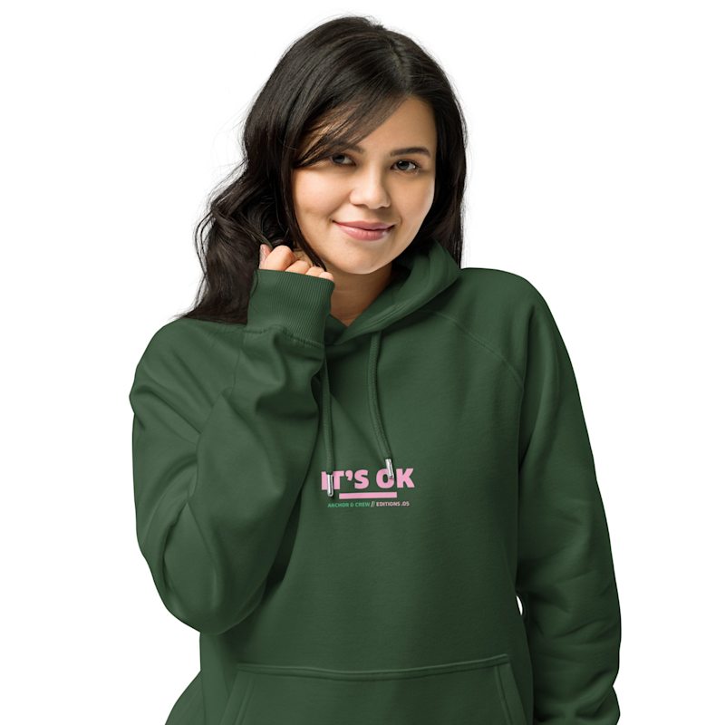 Thumbnail of Bottle Green Five It's Ok Editions Organic Cotton Hoodie - Women image