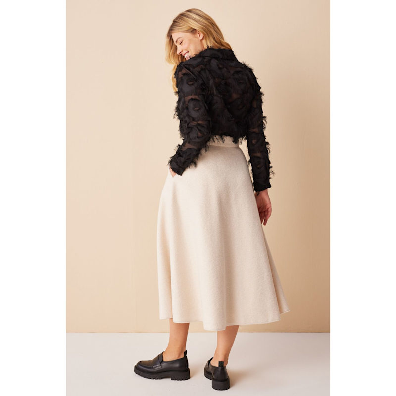 Bouclé Maxi Skirt Creme | Marianna Déri | Wolf & Badger