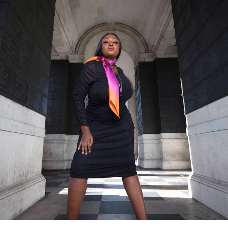 Plus Size Black Ruched Midi Dress - Boudicca - Up To Uk20/Us16