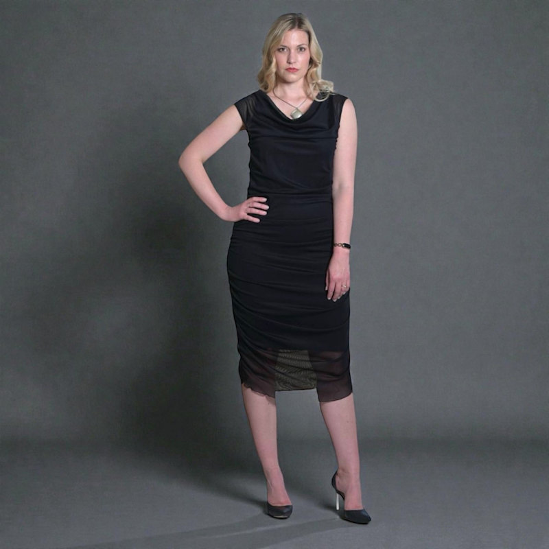 black bodycon midi dress plus size Ruched Sleeveless – Luxury Occasion Dress | Boudicca | Sylvia Piechulla new arrival dress