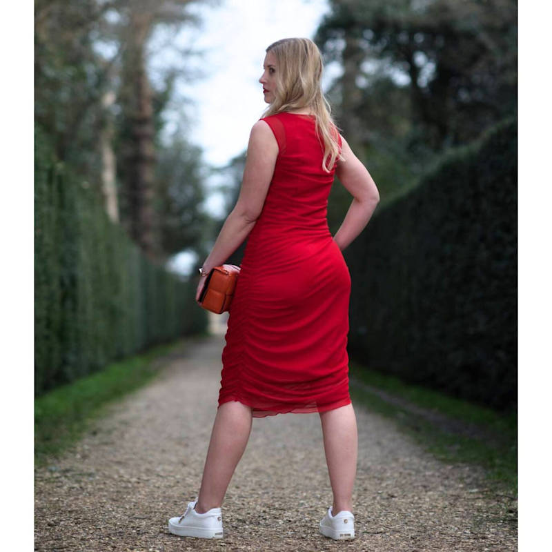 red bodycon plus size dress Ruched Sleeveless Midi – Luxury Occasion Dress flatter your curves in THE ARCHITECT DROP 2 ✨ How to Wear DIM:2/3