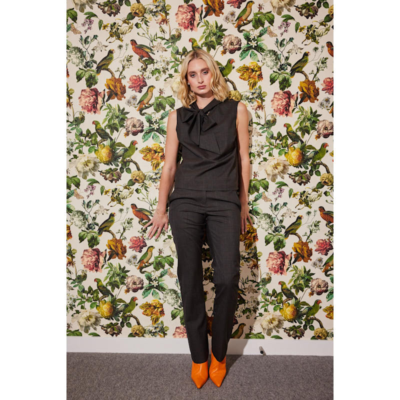 Thumbnail of Elizabeth Trouser In Chocolate Prince Of Wales Plaid image