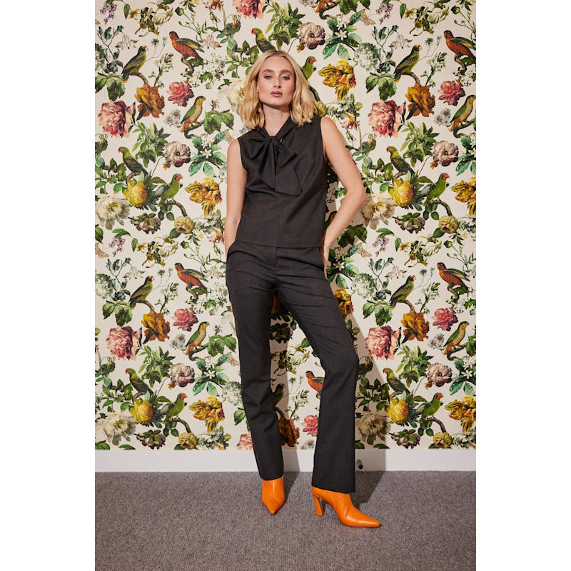 Thumbnail of Elizabeth Trouser In Chocolate Prince Of Wales Plaid image