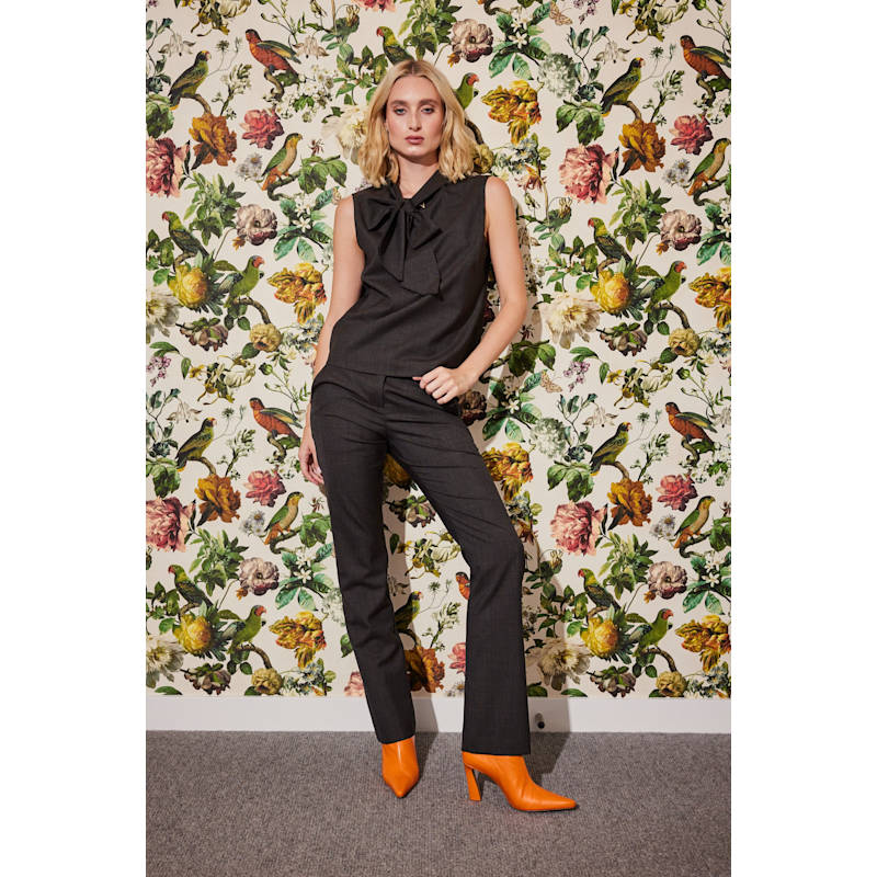 Thumbnail of Elizabeth Trouser In Chocolate Prince Of Wales Plaid image