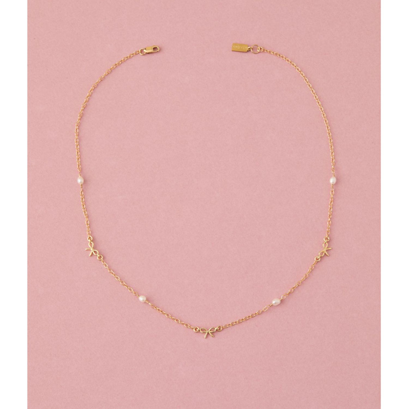 Thumbnail of Bow And Pearl Necklace image