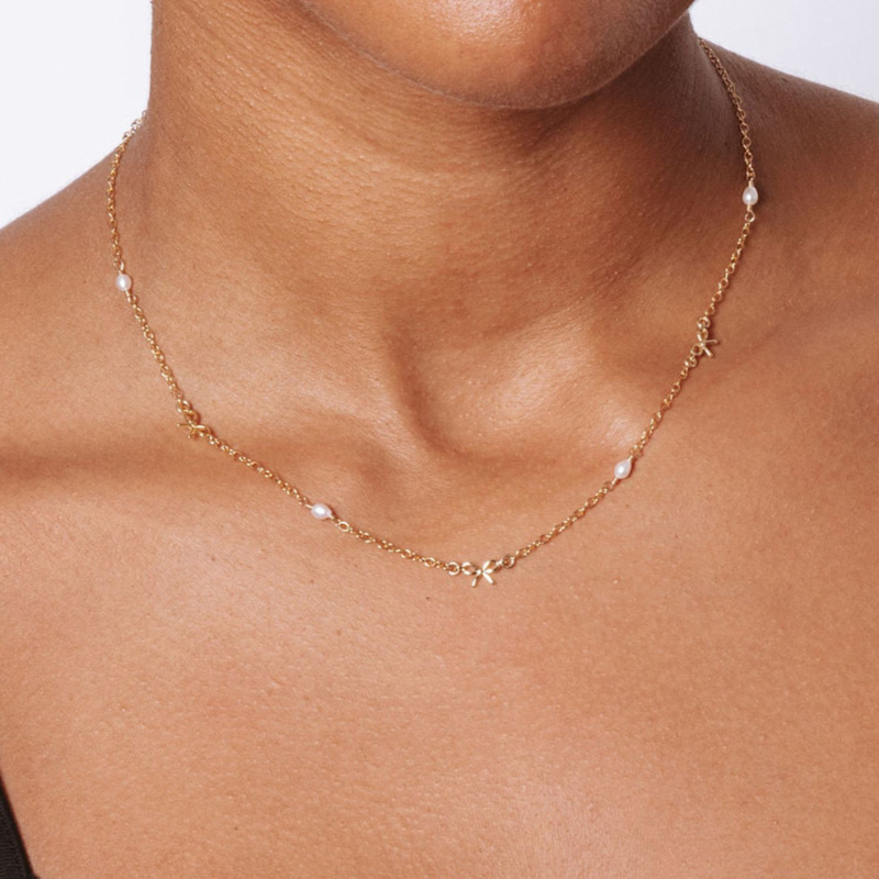 Thumbnail of Bow And Pearl Necklace image