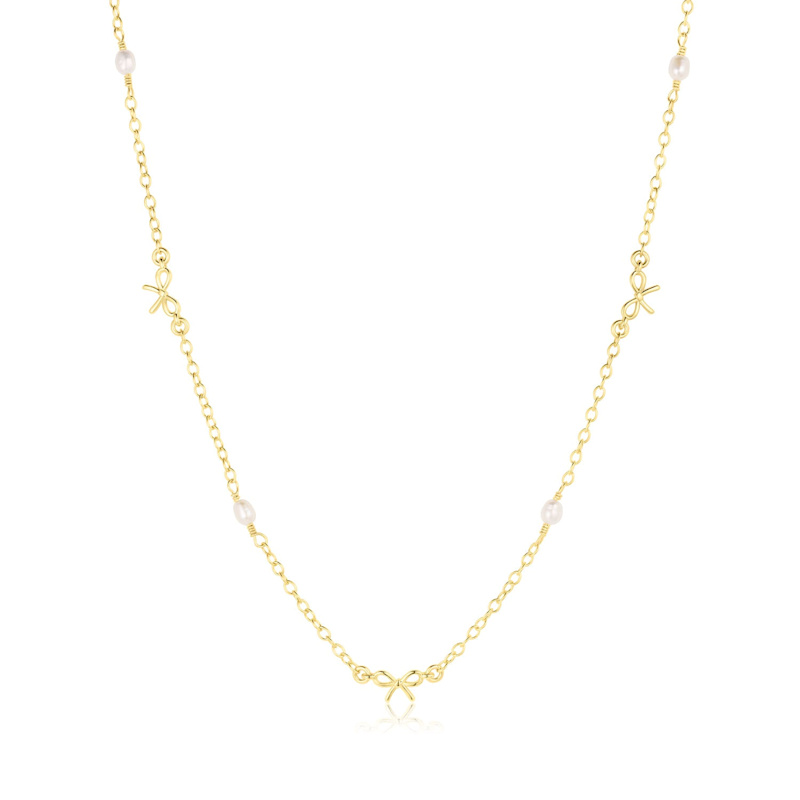Thumbnail of Bow And Pearl Necklace image