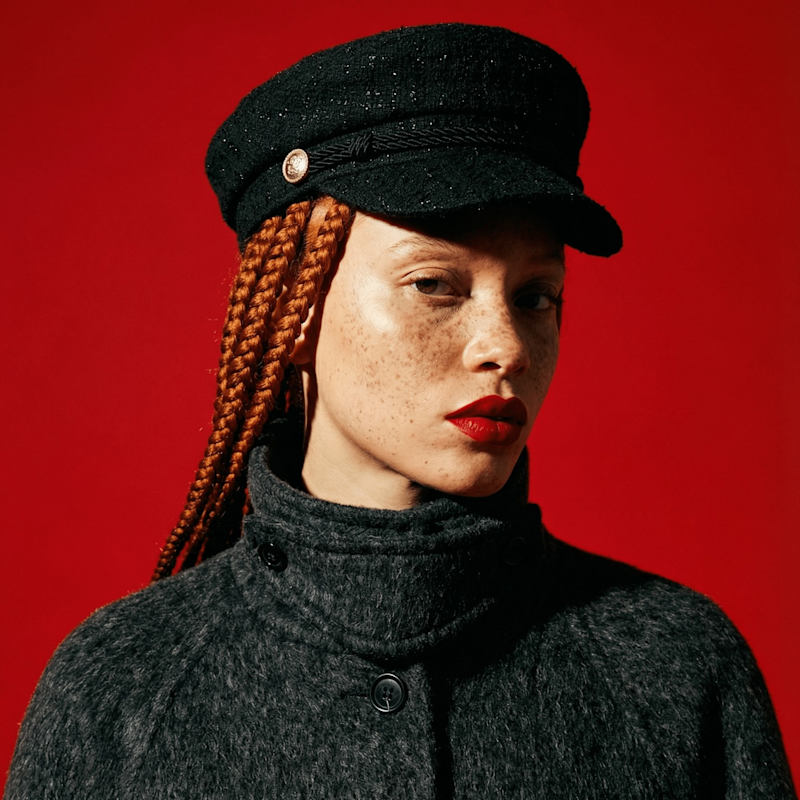 Braided Trim Tweed Black Baker Boy Hat | Chanel Joan Elkayam