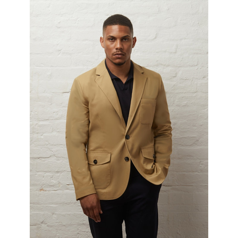 Thumbnail of Branford Lightweight Tailored Cotton Blazer - Stone image