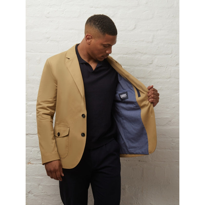Thumbnail of Branford Lightweight Tailored Cotton Blazer - Stone image