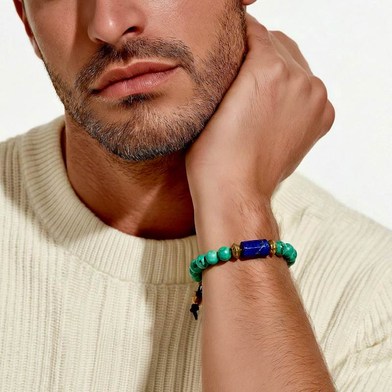 Brazilian Acai X Lapis Lazuli Mens Bracelet | PERSIA DONÀ JEWELRY