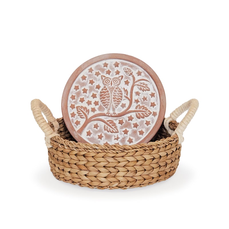 Thumbnail of Bread Warmer & Basket-Owl Round image