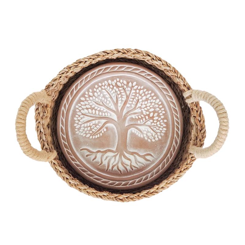 Thumbnail of Bread Warmer & Wicker Basket - Tree Of Life Round image