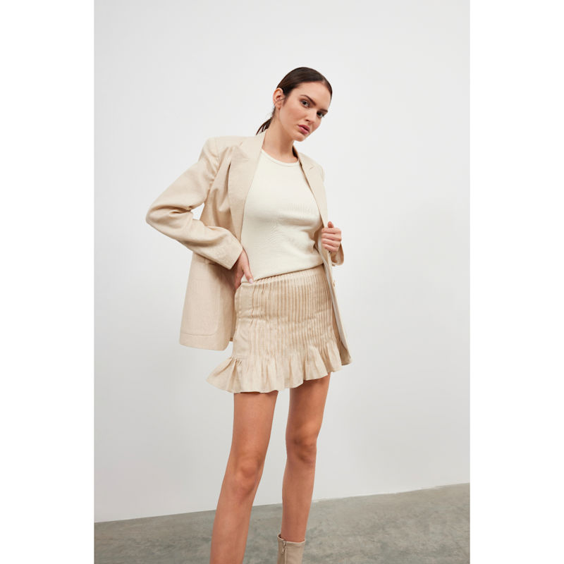Thumbnail of Breeze Beige Linen Skirt image