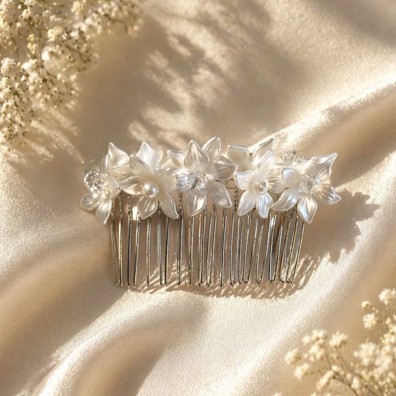 Bride- Mother Of Pearl Hair Comb | Nuvv Collection | Wolf  display picture 2