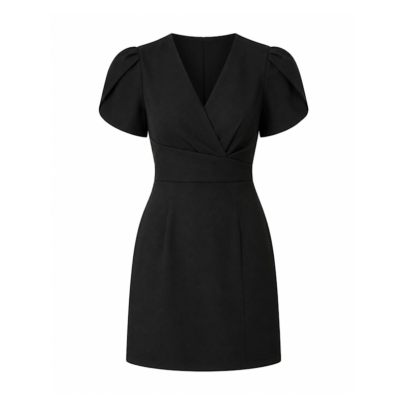 Thumbnail of Bridget Twist Font Split Arm Mini Dress Black image