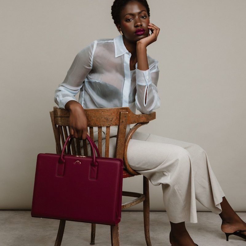 Thumbnail of Briefcase Metis Nebula - Grape Leather - Burgundy / Aubergine image