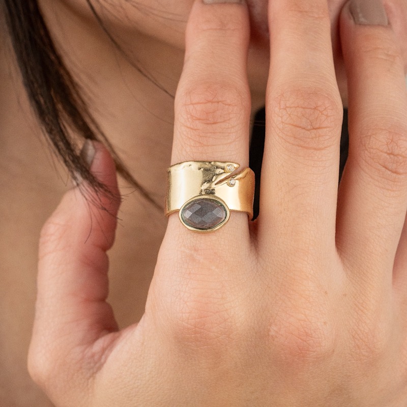 Thumbnail of Brilliance Stone Blue Statement Ring image