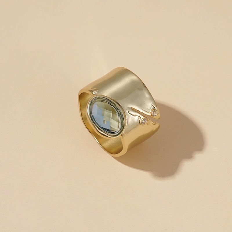 Thumbnail of Brilliance Stone Blue Statement Ring image