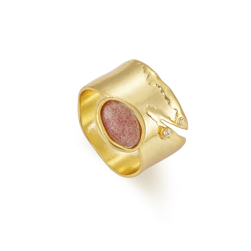Thumbnail of Brilliance Stone Strawberry Quartz Statement Ring image