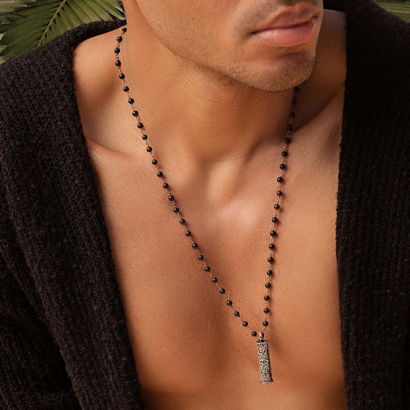 Thumbnail of Matte Onyx Protection Necklace – Triple Protection Gemstone Jewelry – Brilliant Spirit image
