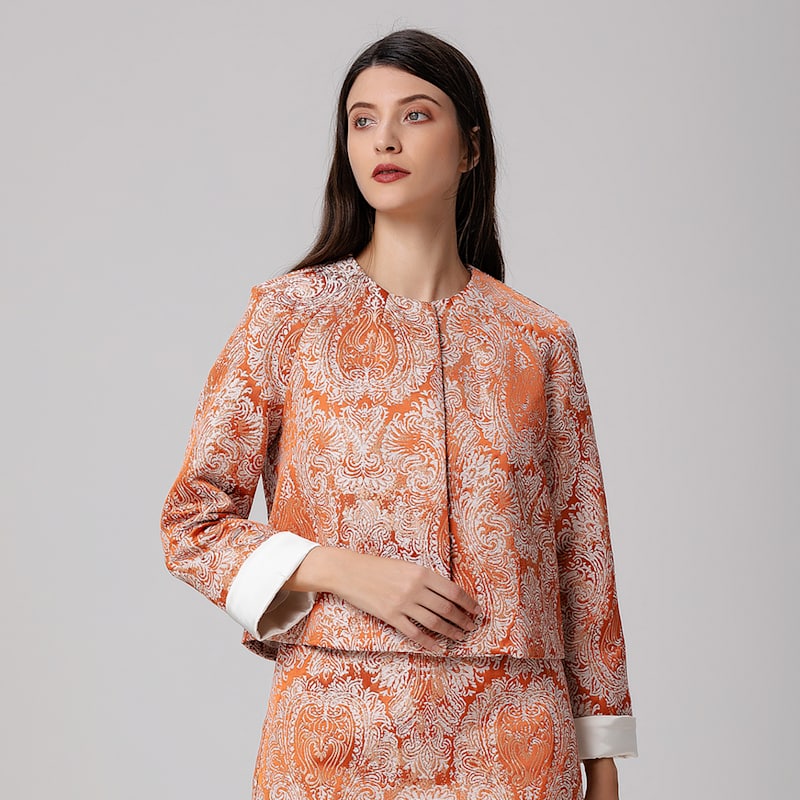 Thumbnail of Brocade Short Jacket - Orange image
