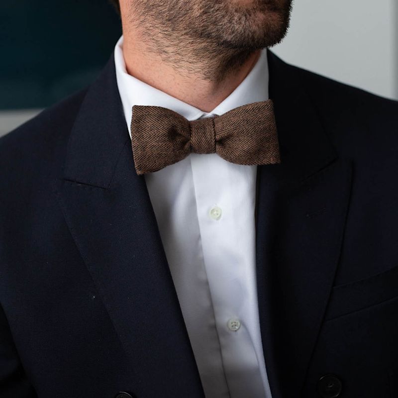Thumbnail of Bronze Herringbone Bow Tie image