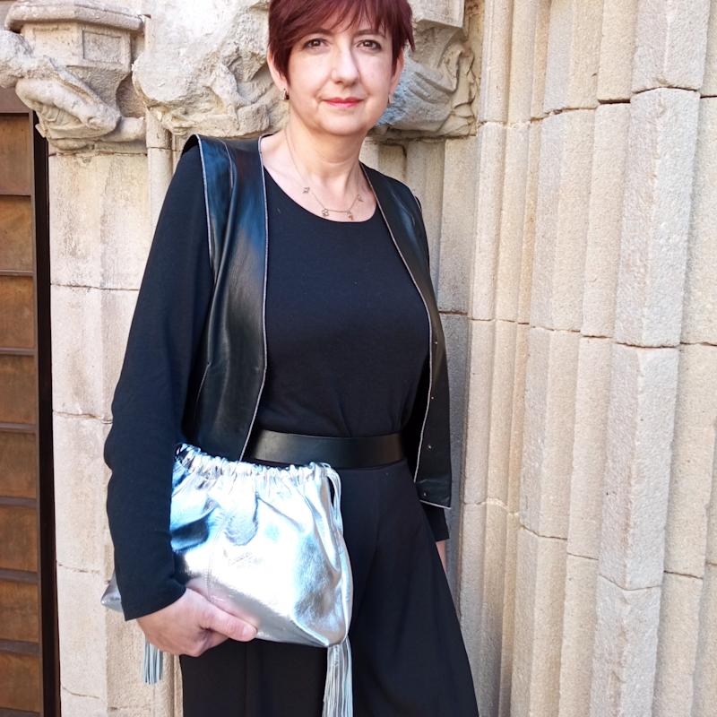Thumbnail of Bronze Leather Clutch Bag With Tassels image