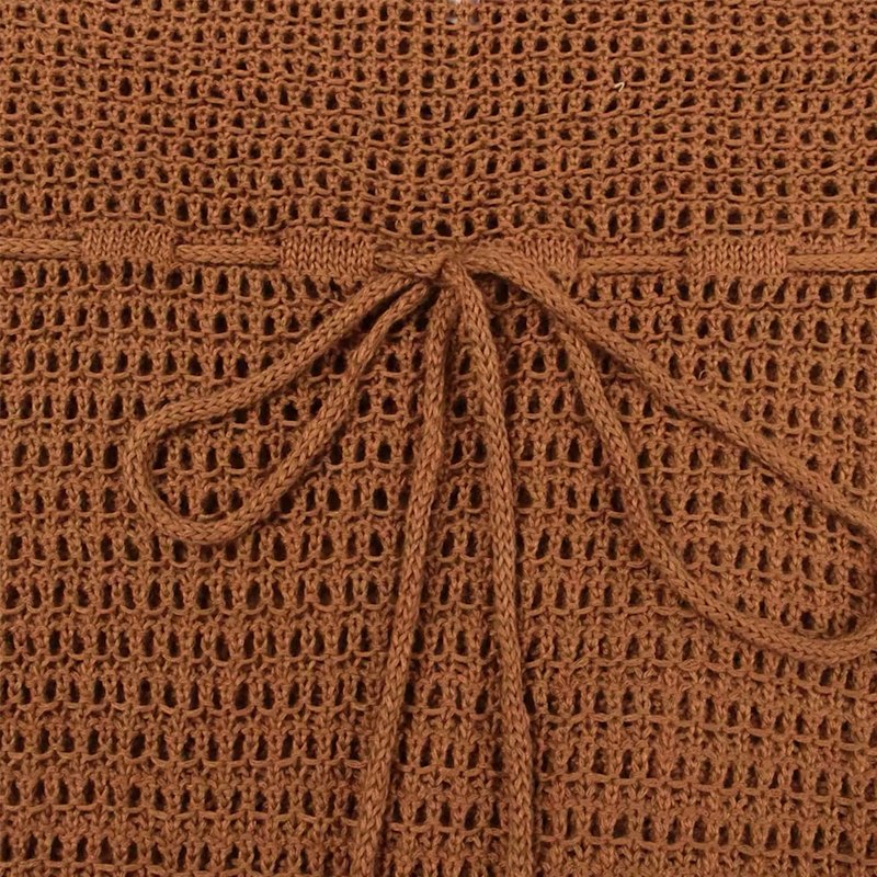 Thumbnail of Brown Crochet Knitted Tasseled Summer Beach Dress image