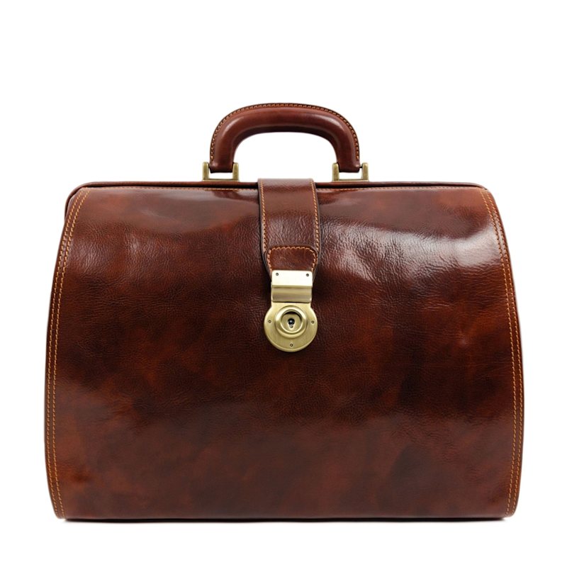 Thumbnail of Brown Large Leather Doctor Bag For Women - Mrs Dalloway image