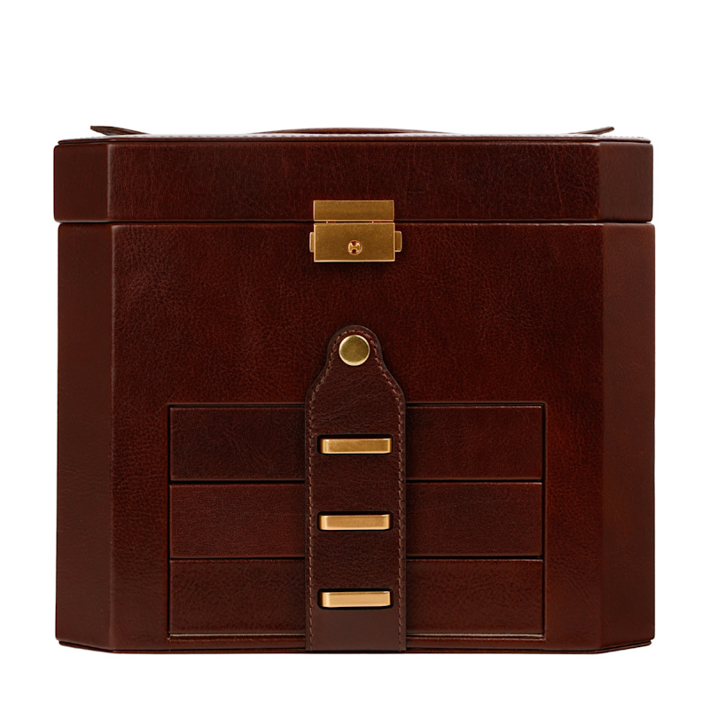 Thumbnail of Large Leather Jewelry Box For Women - A Handful Of Dust - Brown image