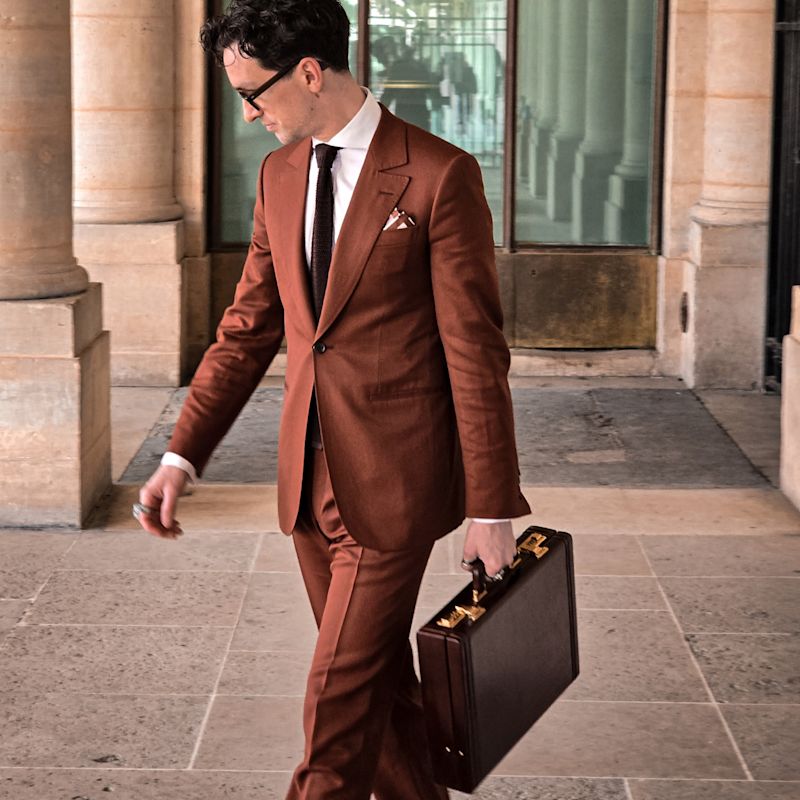 Thumbnail of Brown Leather Attaché Case Briefcase - Fatherland image
