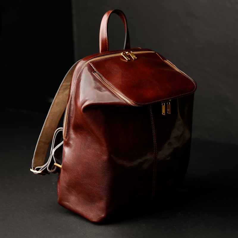 Thumbnail of Brown Leather Backpack - A Bend In The River image