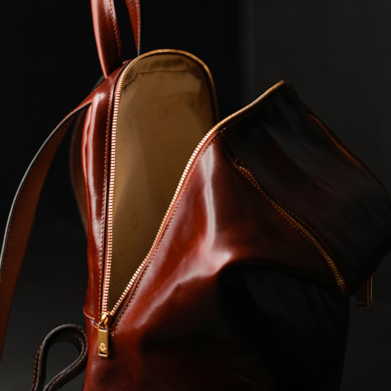 Thumbnail of Brown Leather Backpack - A Bend In The River image