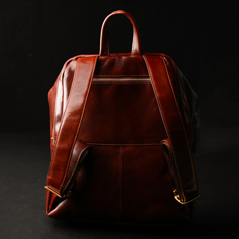 Thumbnail of Brown Leather Backpack - A Bend In The River image
