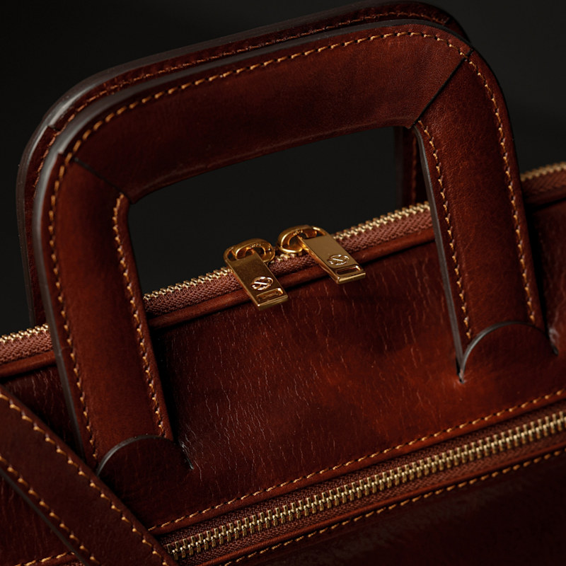 Thumbnail of Womens Leather Briefcase Laptop Bag In Brown - Brave New World image