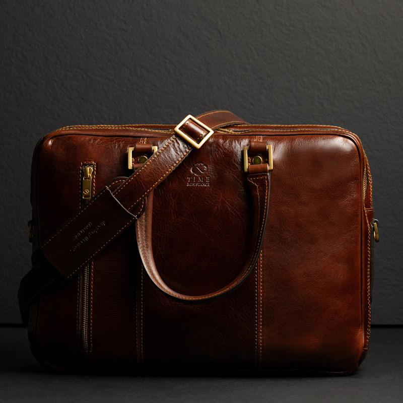 Thumbnail of Brown Leather Convertible Briefcase Backpack - A Farewell To Arms image