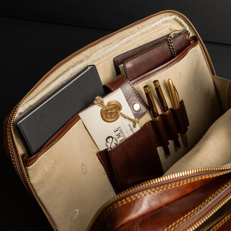 Thumbnail of Brown Leather Convertible Briefcase Backpack - A Farewell To Arms image