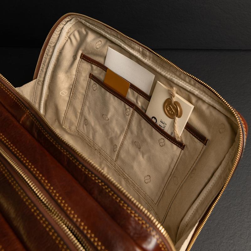 Thumbnail of Brown Leather Convertible Briefcase Backpack - A Farewell To Arms image
